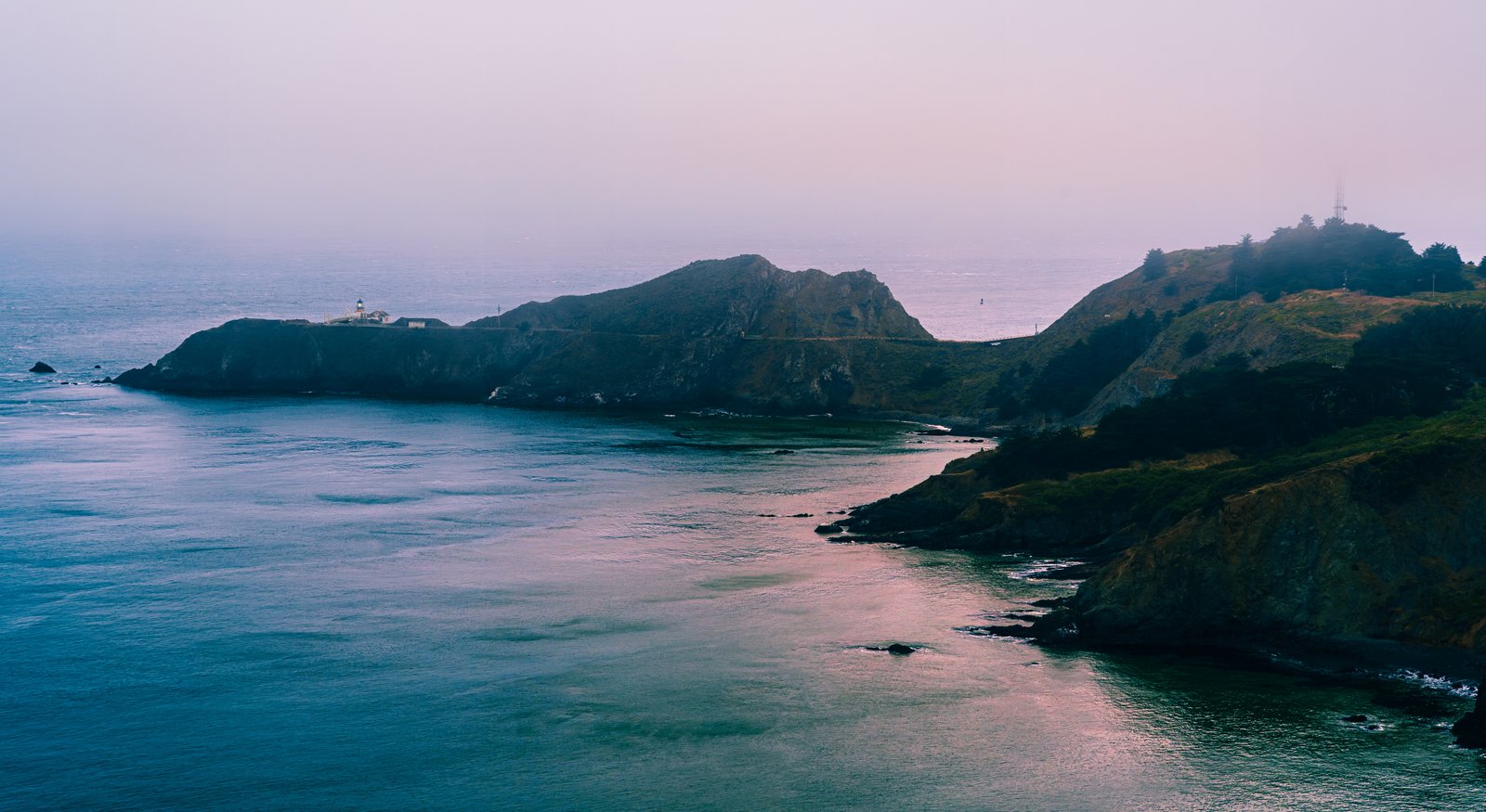 Point Bonita Lighthouse at dusk