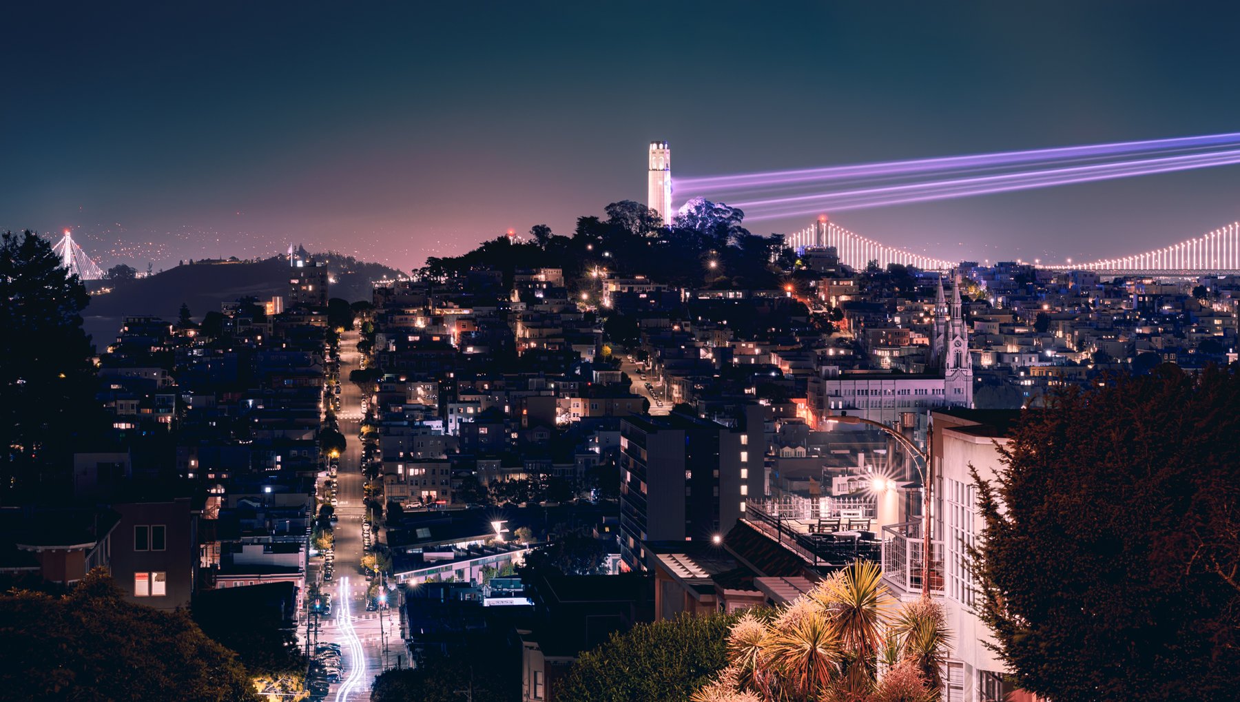 Coit Tower at night